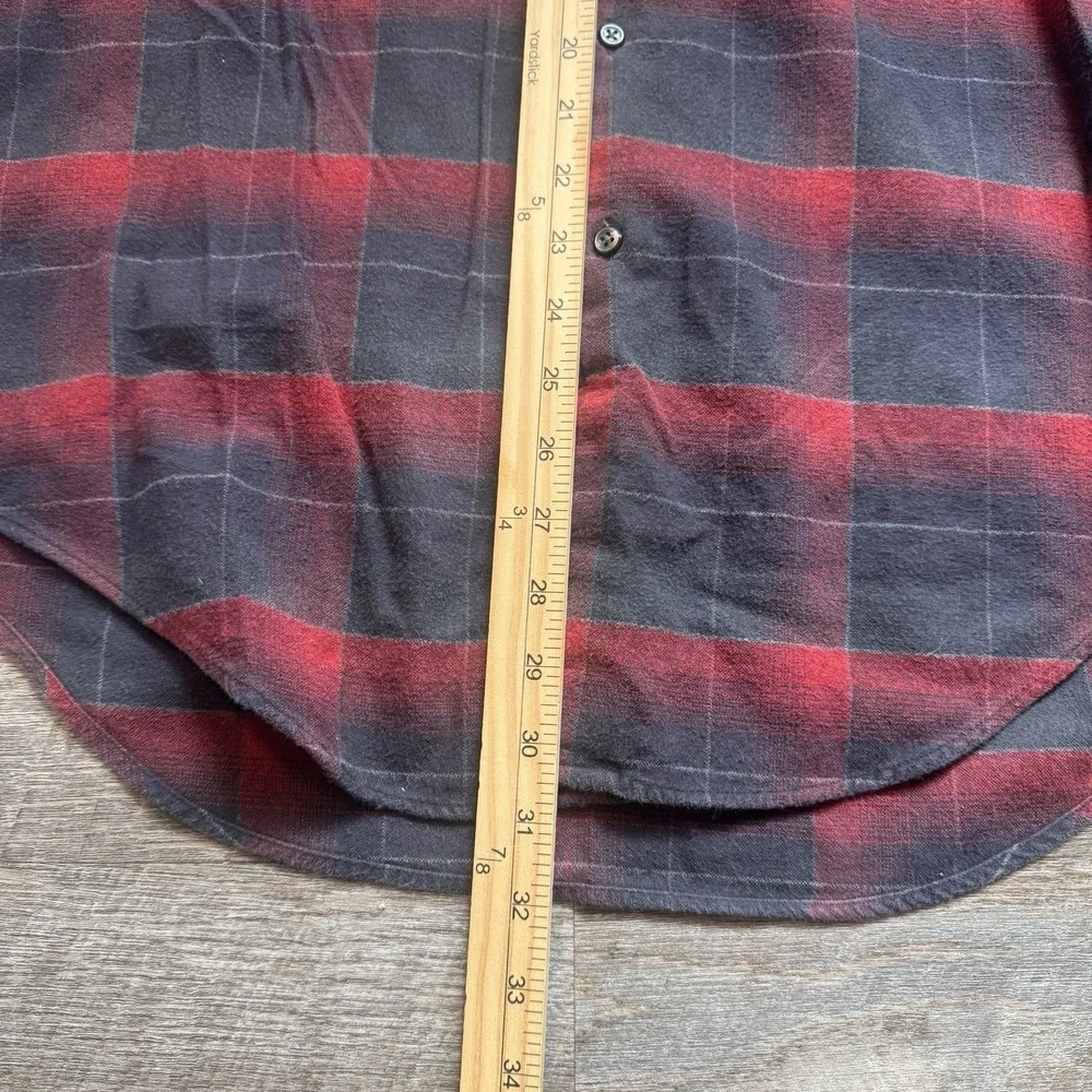 Ralph Lauren Marlowe Mens Size Med Shirt Flannel Vintage Buffalo Plaid Red Black